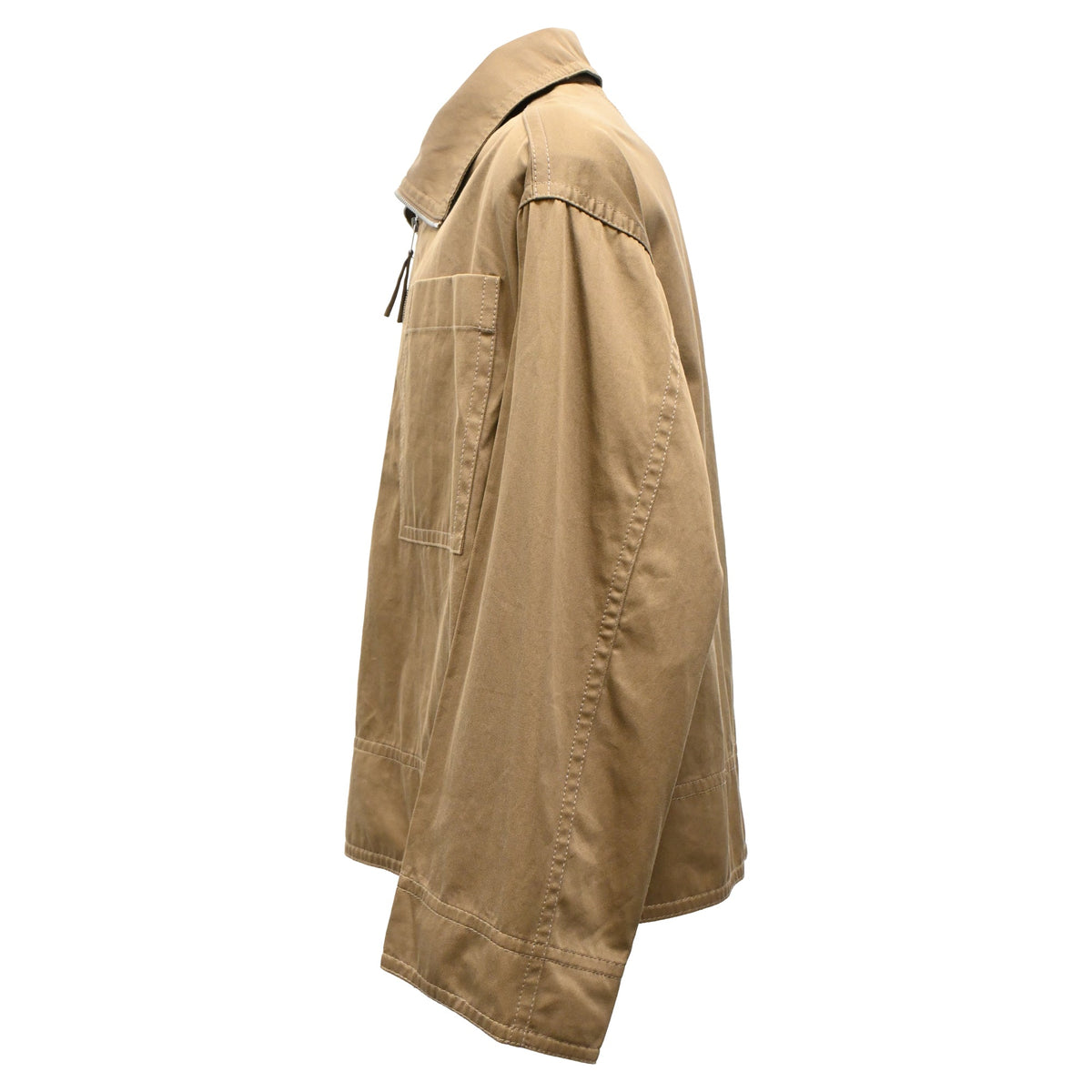 Bottega Veneta Half-Zip Jacket in Brown Cotton
