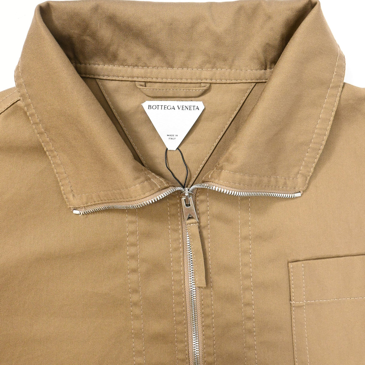 Bottega Veneta Half-Zip Jacket in Brown Cotton