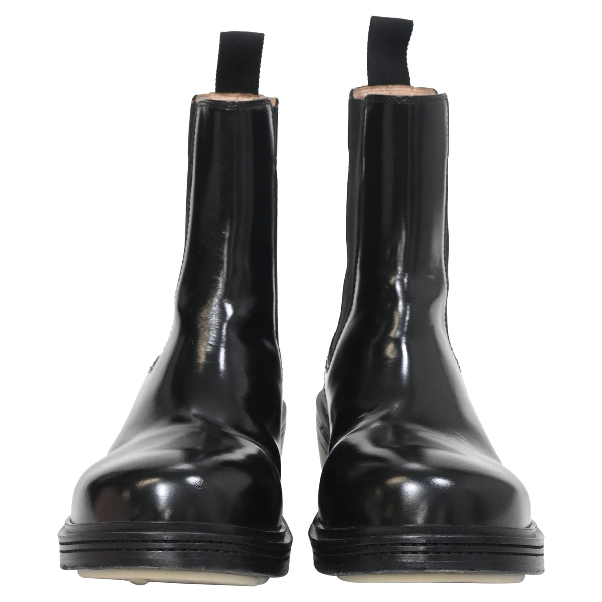 Bottega Veneta Brushed Chelsea Boots in Black Leather
