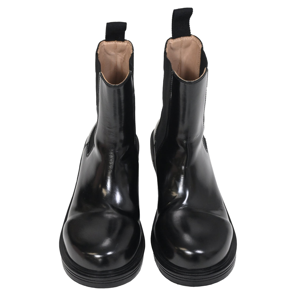 Bottega Veneta Brushed Chelsea Boots in Black Leather