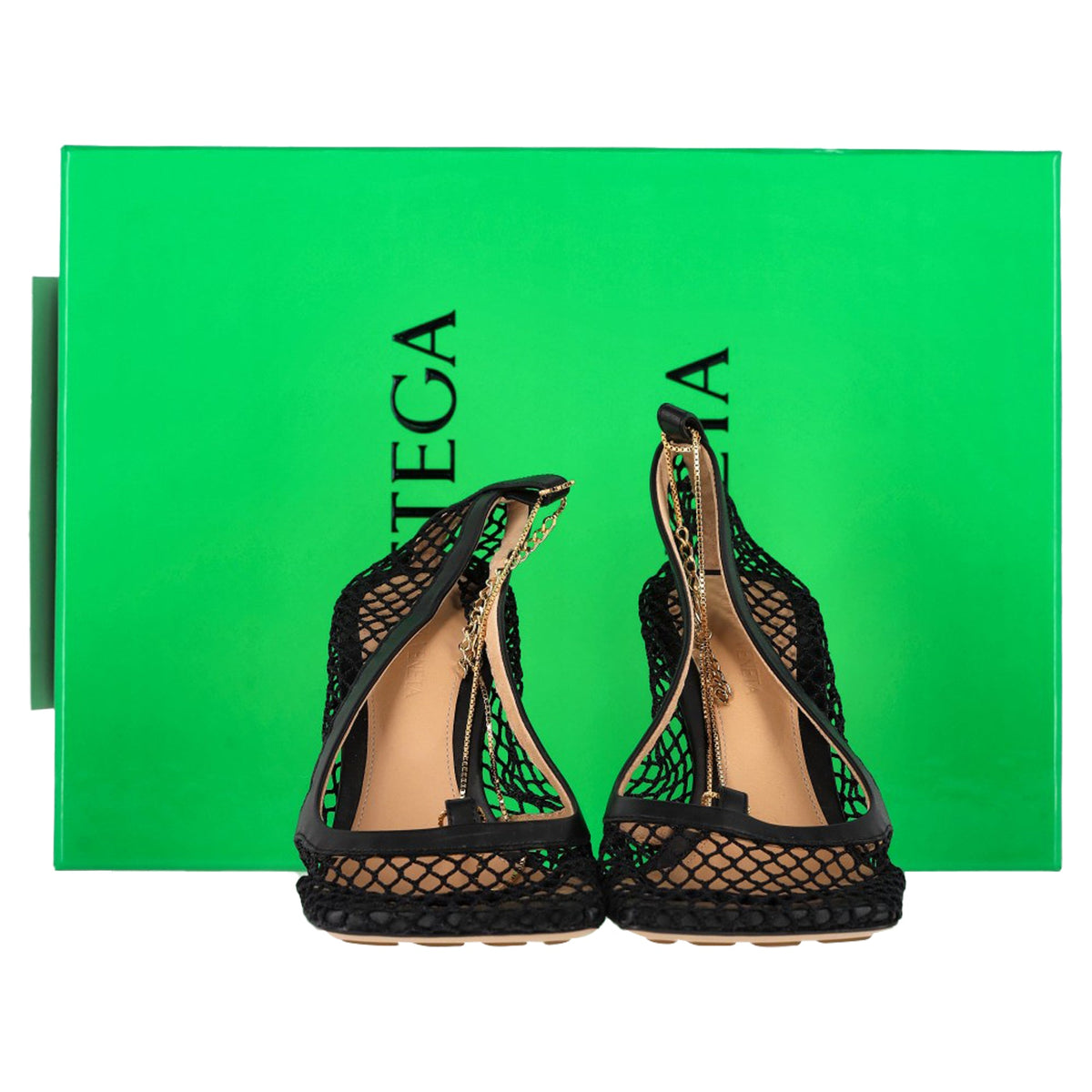 Bottega Veneta Stretch Pumps in Black Mesh and Leather