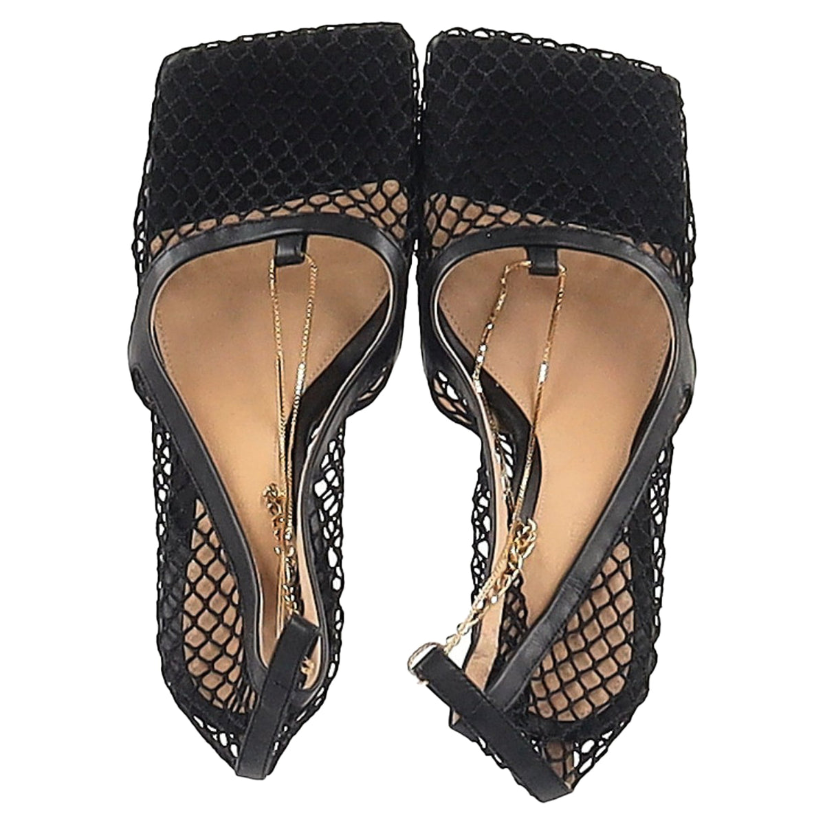 Bottega Veneta Stretch Pumps in Black Mesh and Leather