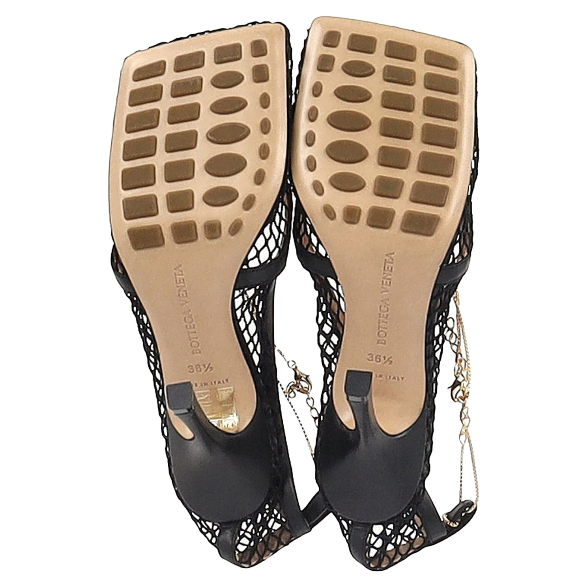 Bottega Veneta Stretch Pumps in Black Mesh and Leather
