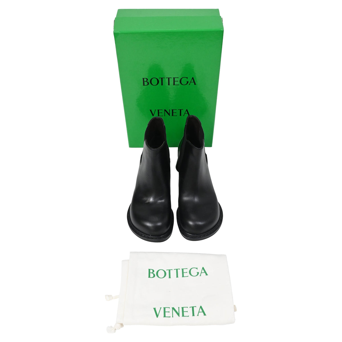 Bottega Veneta Cliff Chelsea Ankle Boots in Black Leather