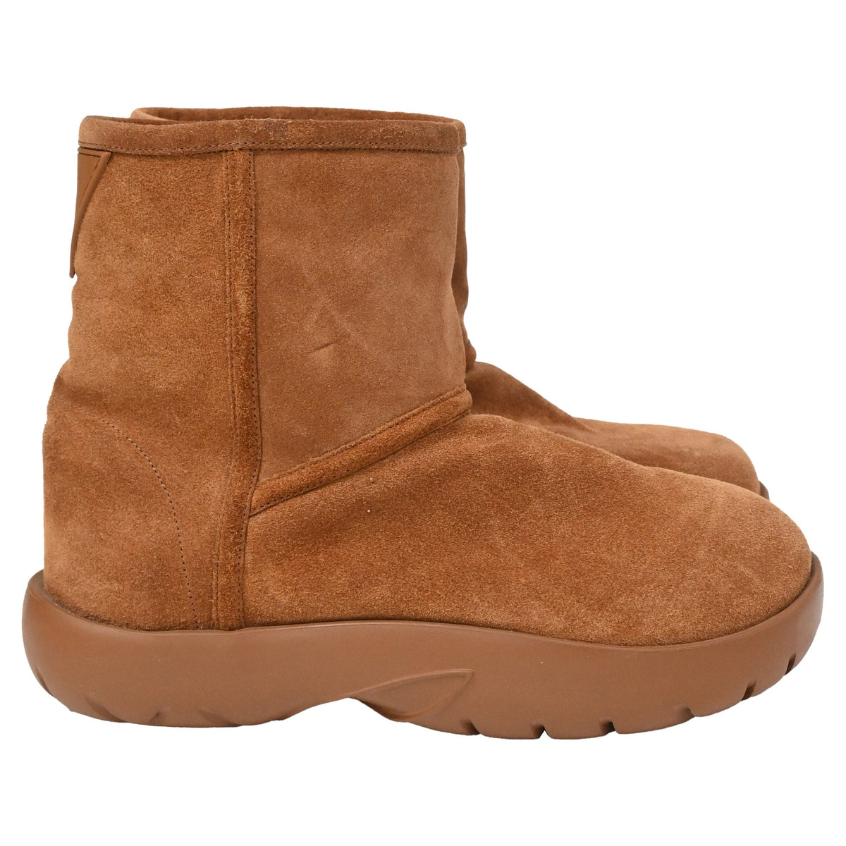 Bottega Veneta Snap Ankle Boots in Brown Suede