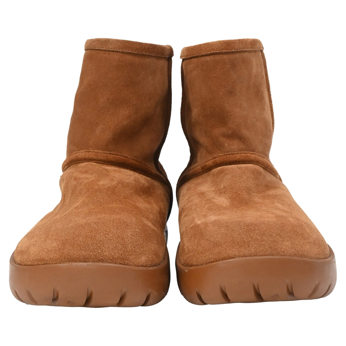 Bottega Veneta Snap Ankle Boots in Brown Suede