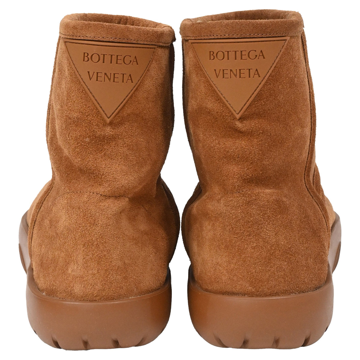 Bottega Veneta Snap Ankle Boots in Brown Suede