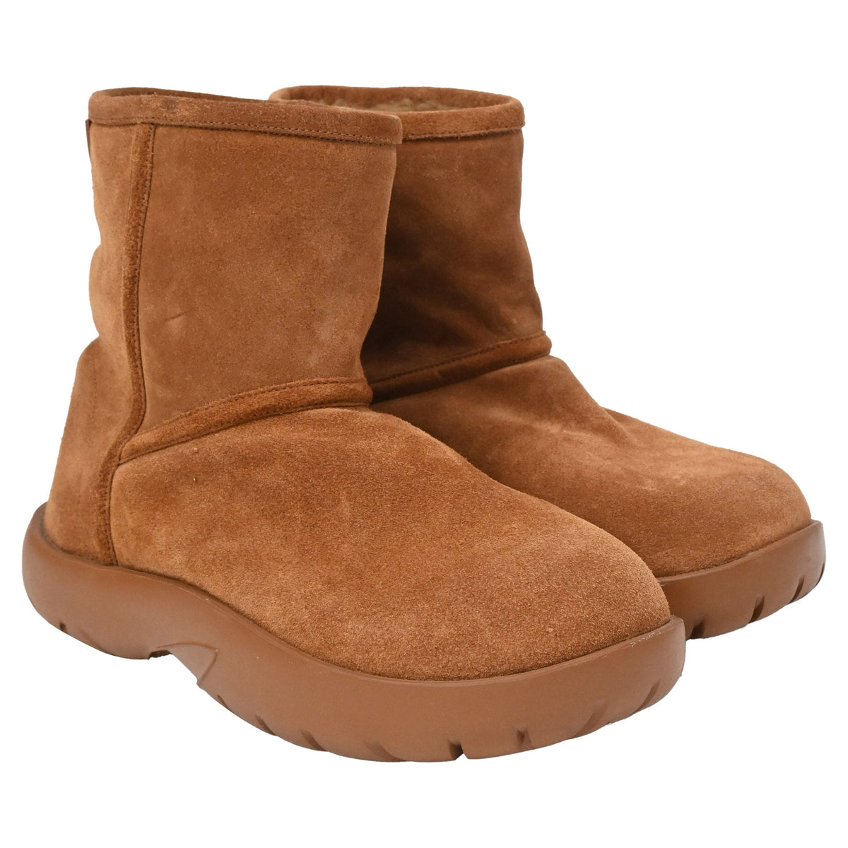 Bottega Veneta Snap Ankle Boots in Brown Suede