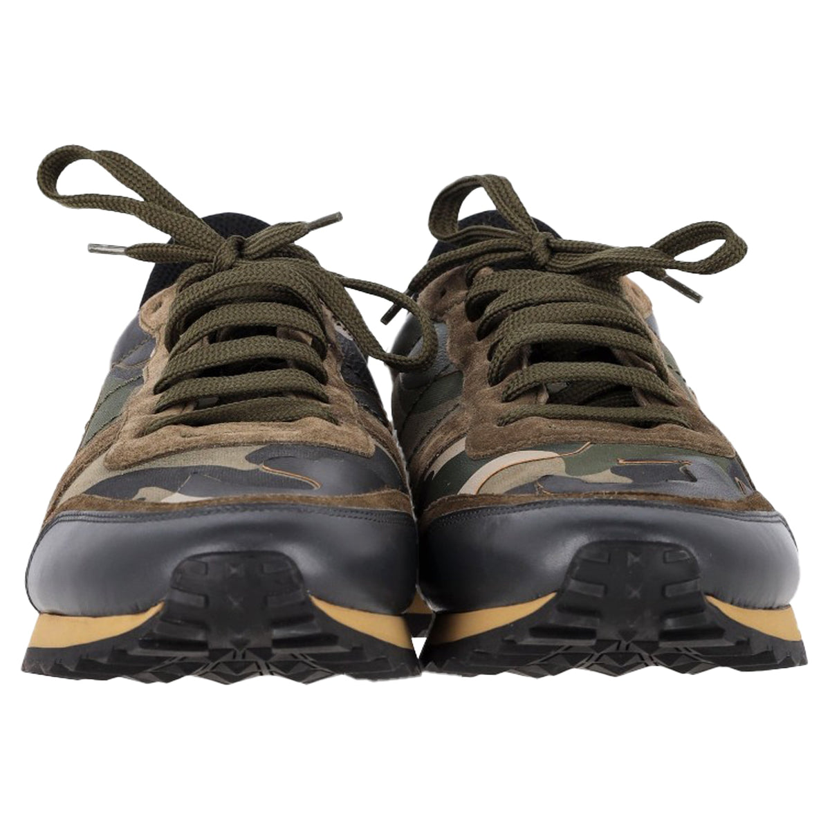 Valentino Rockrunner Camouflage Studded Sneakers in Multicolor Leather