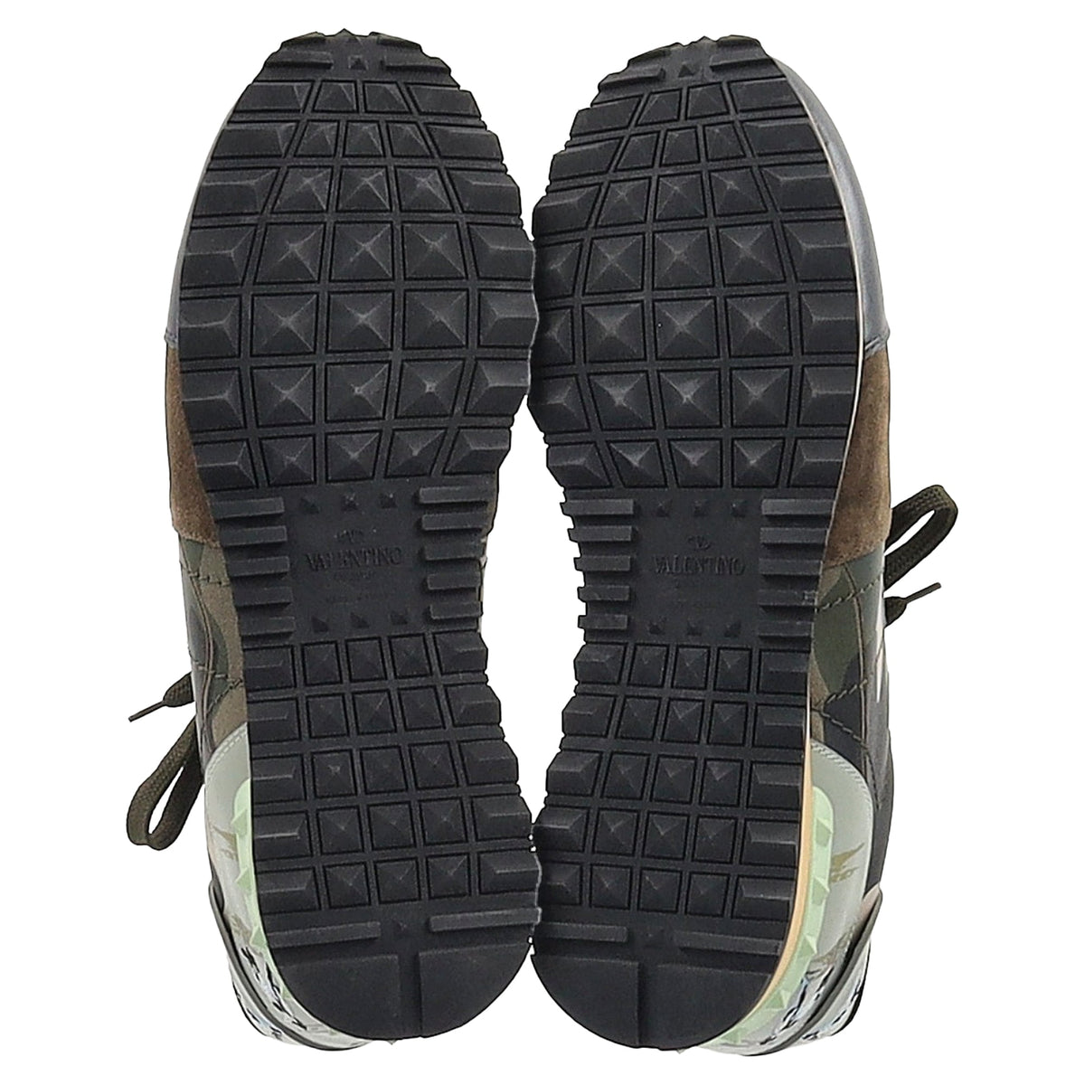 Valentino Rockrunner Camouflage Studded Sneakers in Multicolor Leather