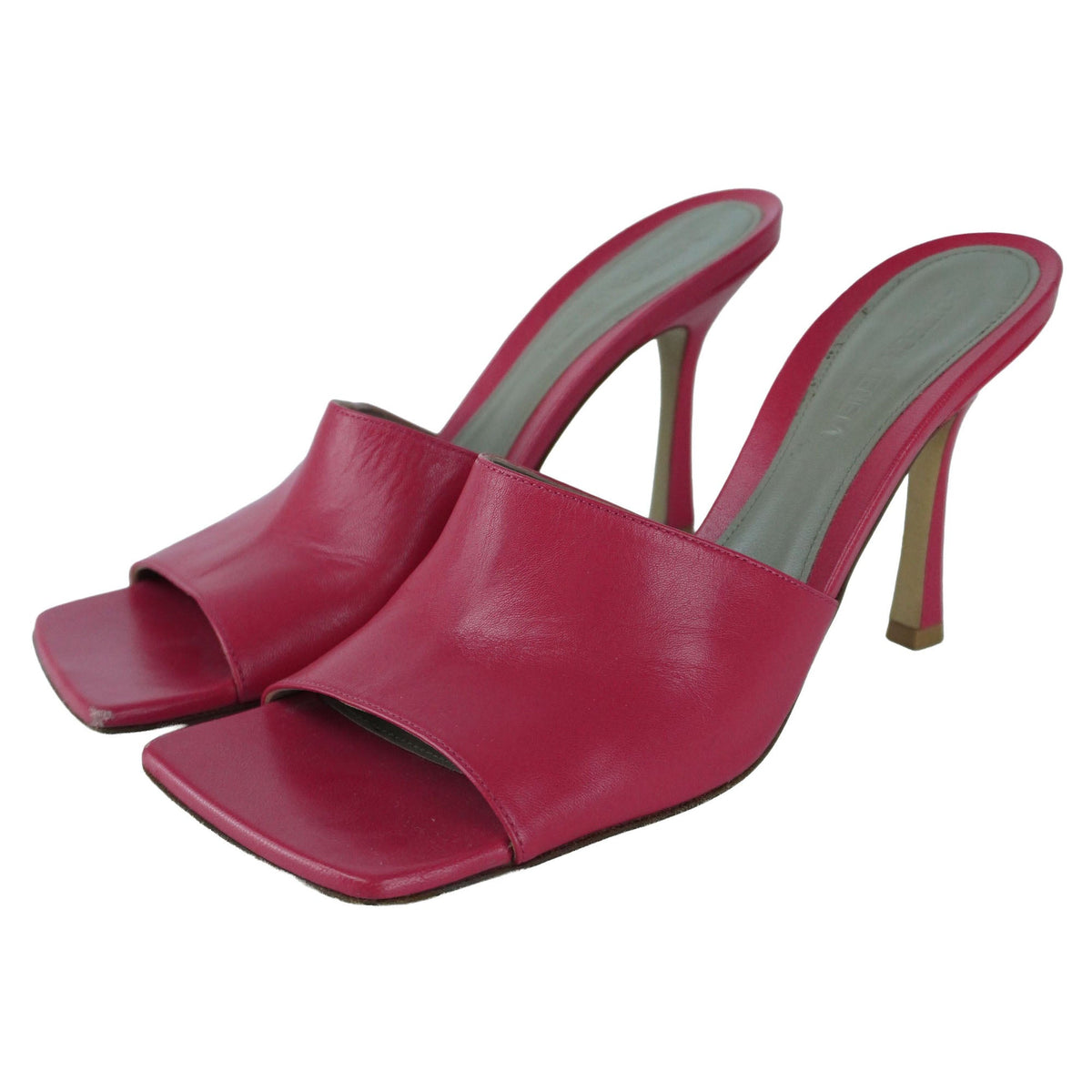 Bottega Veneta Pink Stretch Heeled Mules