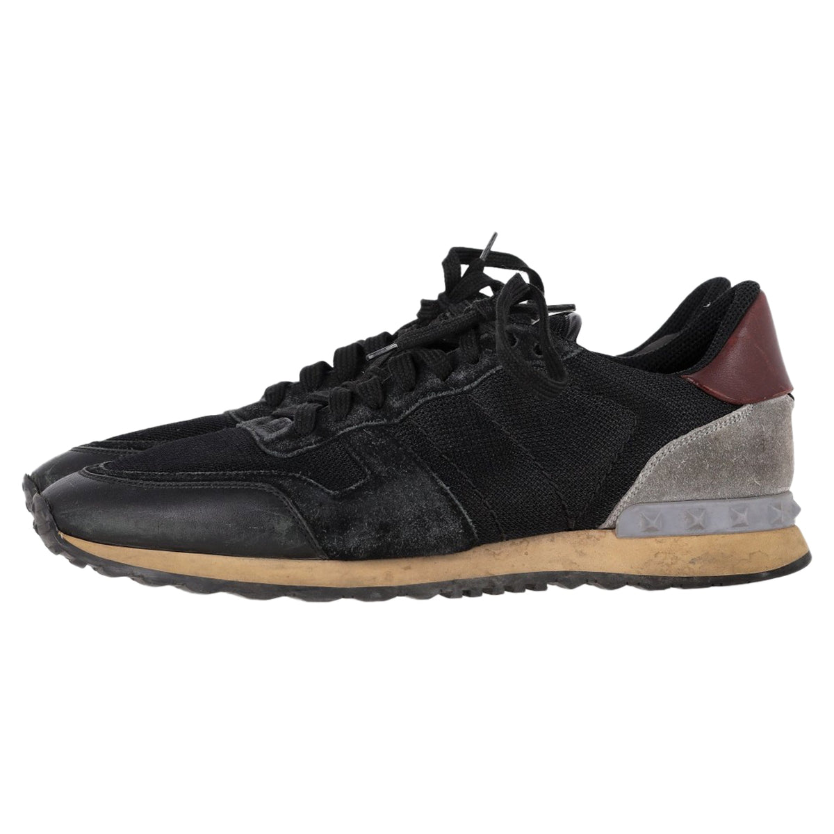 Valentino Garavani Rockrunner Sneakers in Black Mixed Media