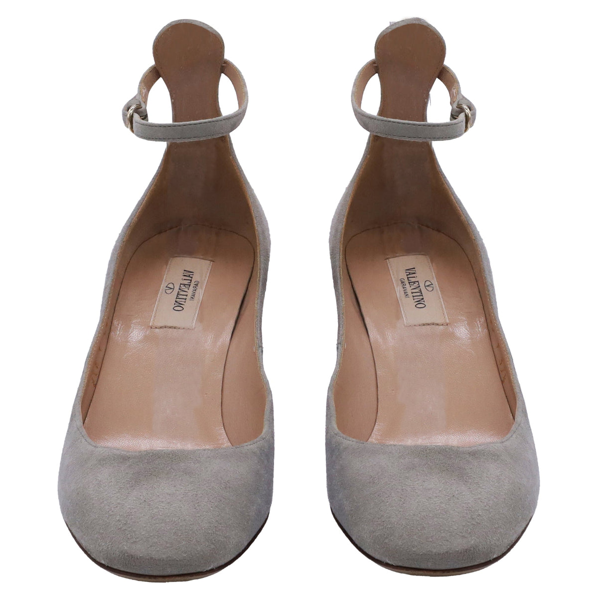 Valentino Garavani Tan-Go Mary Jane Pumps in Grey Suede