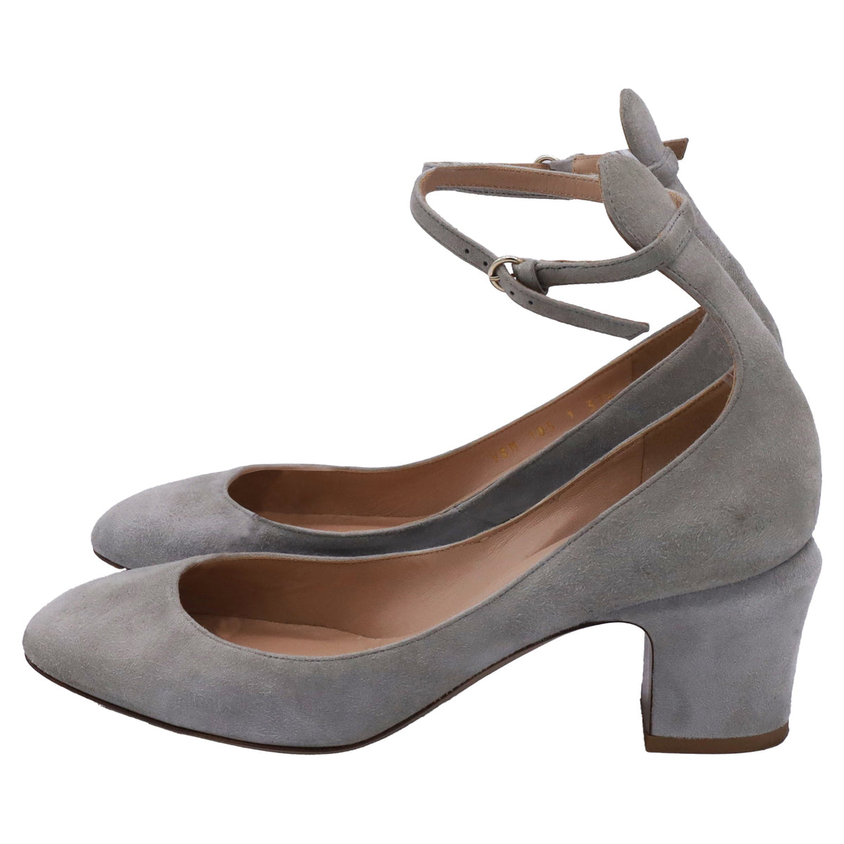 Valentino Garavani Tan-Go Mary Jane Pumps in Grey Suede