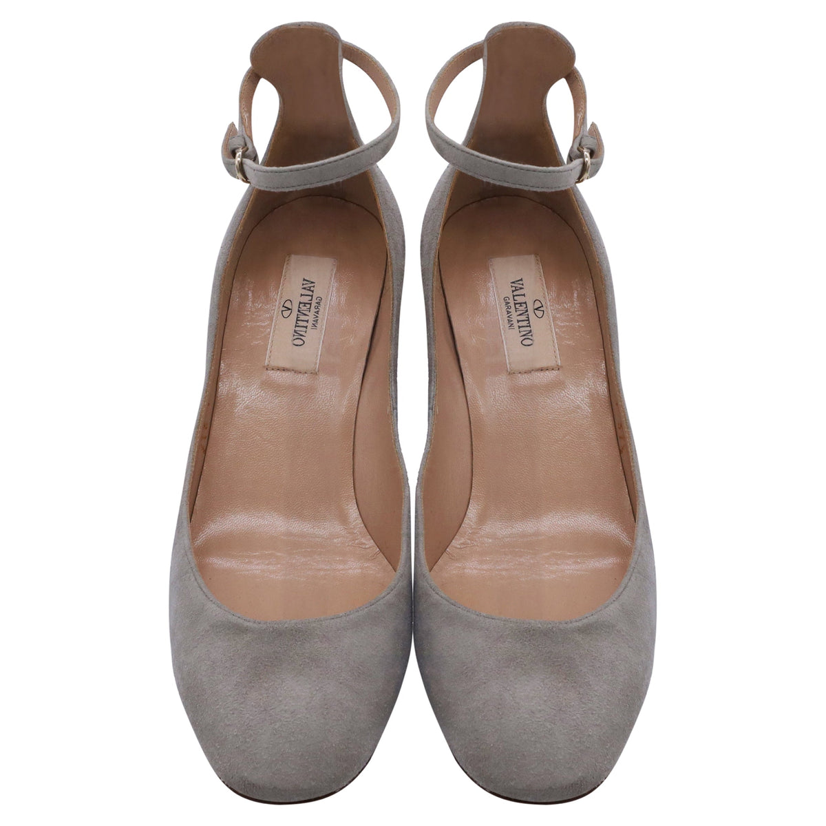 Valentino Garavani Tan-Go Mary Jane Pumps in Grey Suede