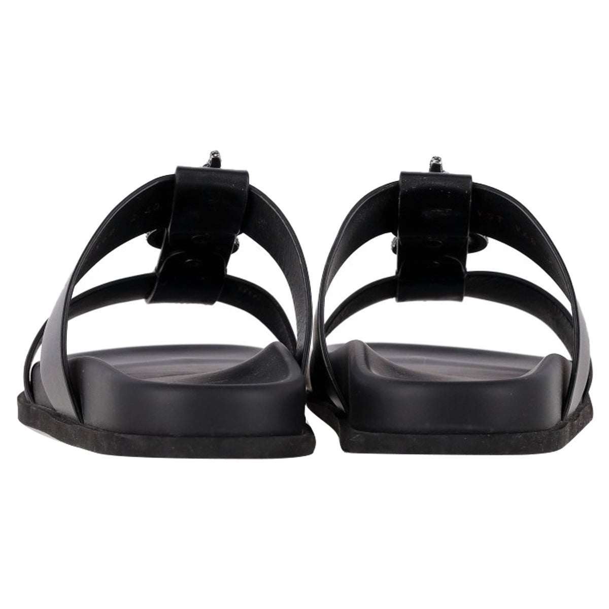 Valentino Garavani Serpent Snake Embellished Slippers in Black Leather