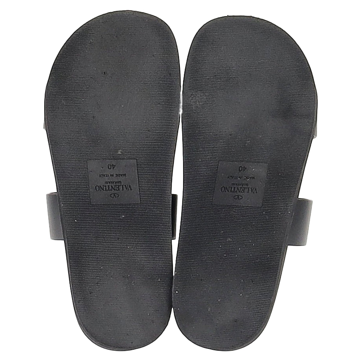 Valentino Garavani Serpent Snake Embellished Slippers in Black Leather