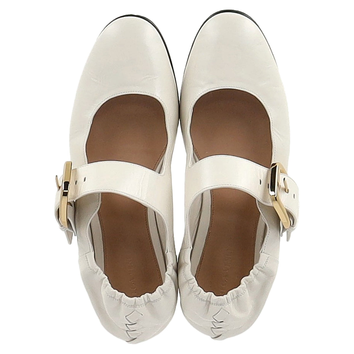 Bottega Veneta Astaire Mary-Jane Ballerina in Cream Leather
