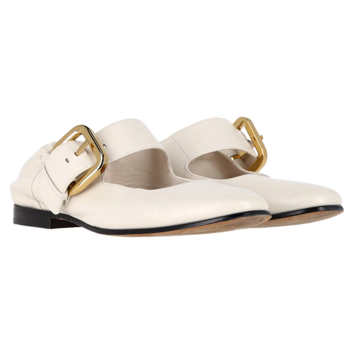 Bottega Veneta Astaire Mary-Jane Ballerina in Cream Leather