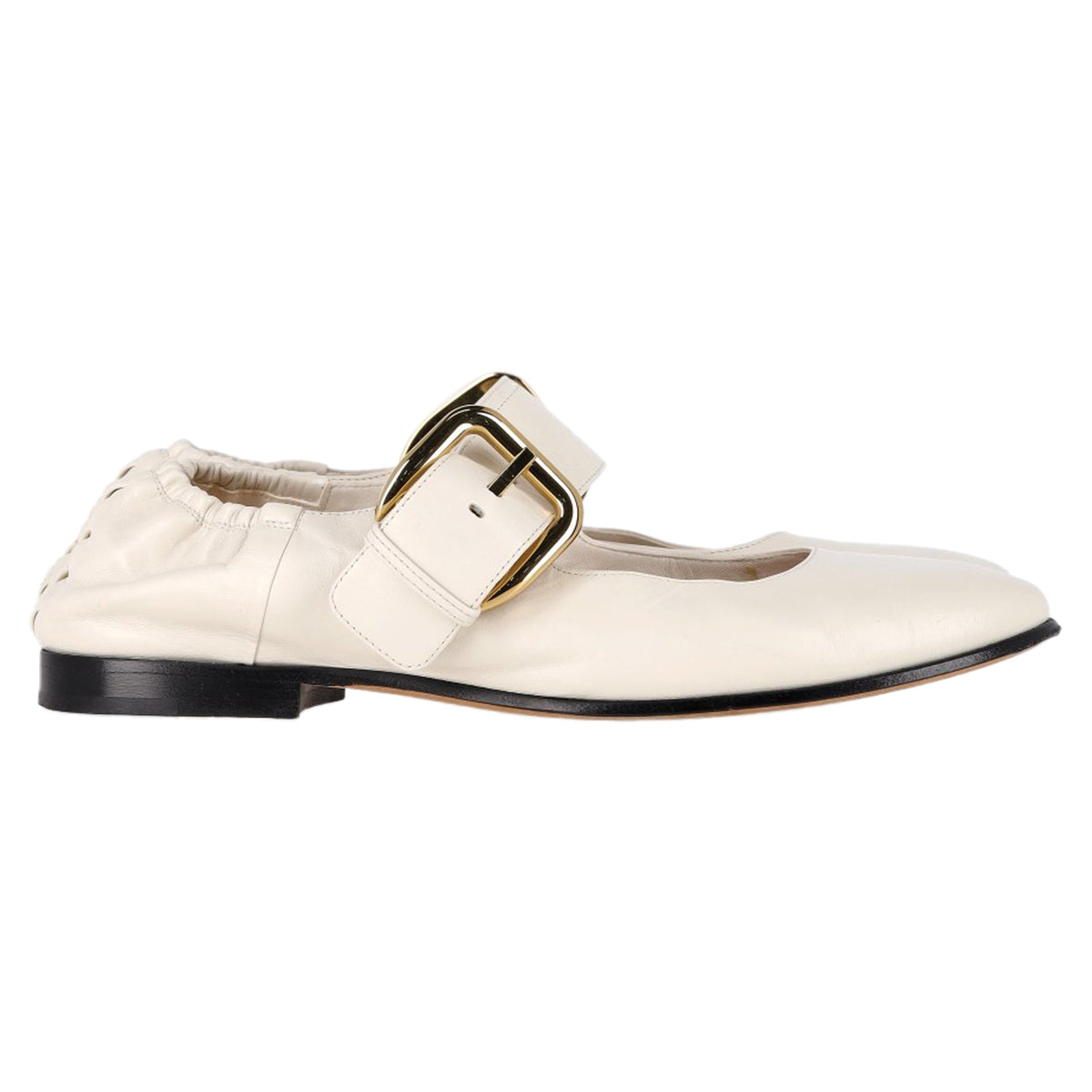 Bottega Veneta Astaire Mary-Jane Ballerina in Cream Leather