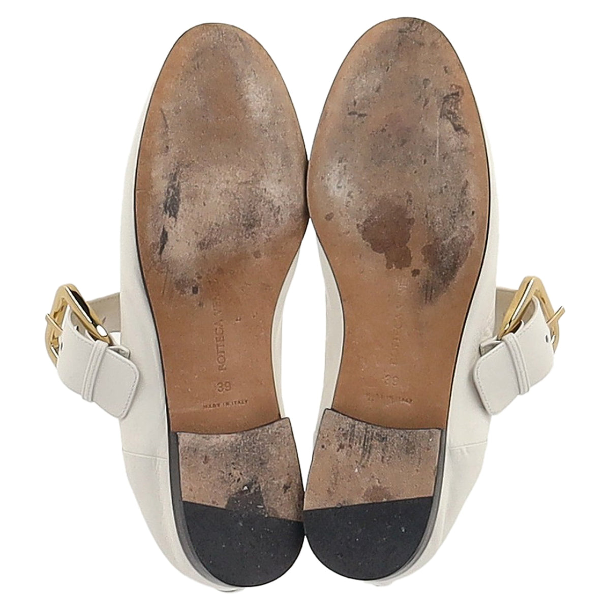 Bottega Veneta Astaire Mary-Jane Ballerina in Cream Leather