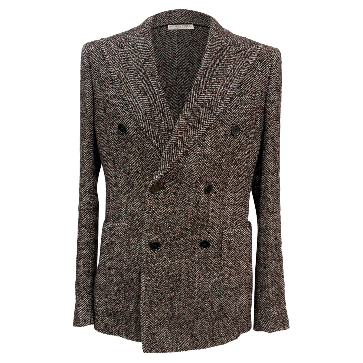 Bottega Veneta Double Breasted Blazer in Brown Wool