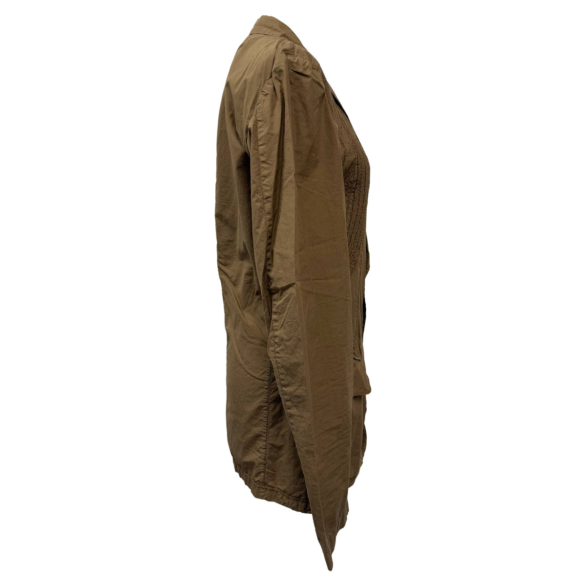 Bottega Veneta Single-Breasted Detailed Stitch Blazer in Brown Cotton