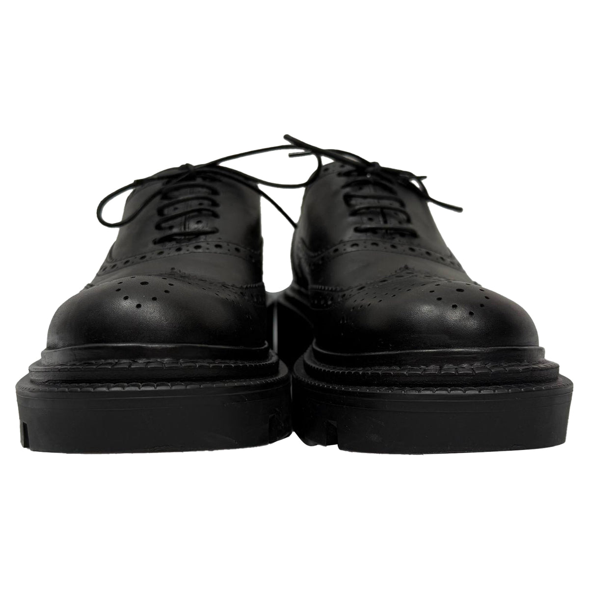 Christian Louboutin College Derby Shoes in Black Calf Leather