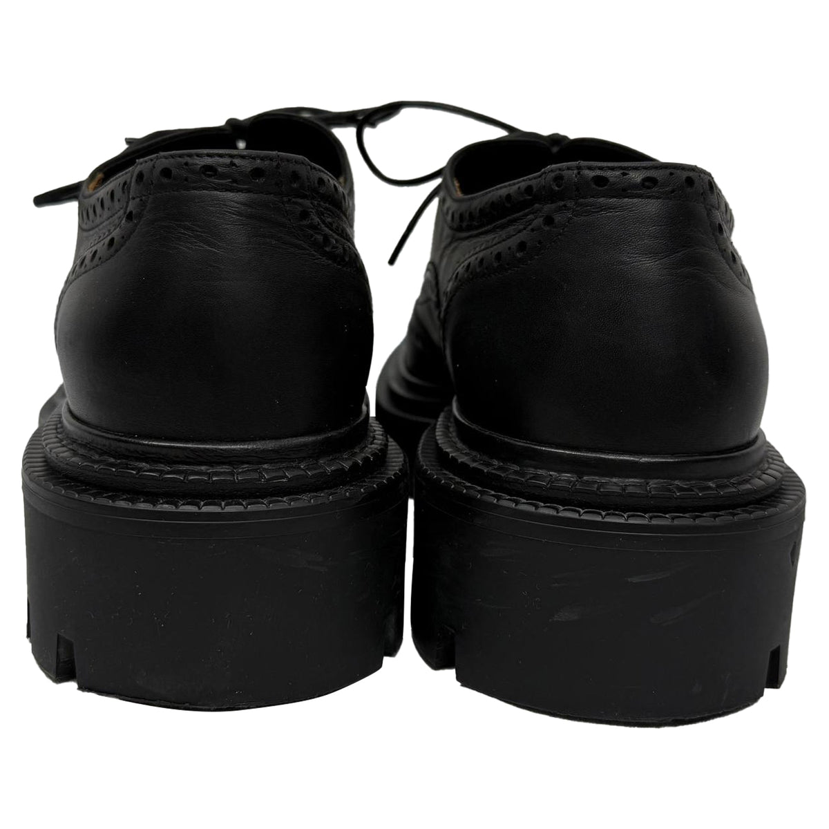 Christian Louboutin College Derby Shoes in Black Calf Leather