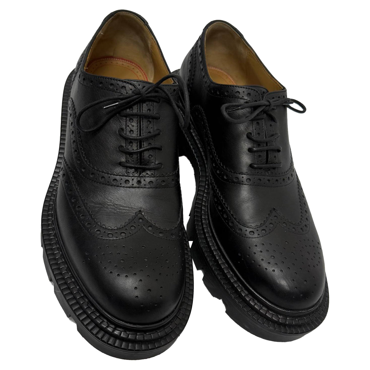 Christian Louboutin College Derby Shoes in Black Calf Leather