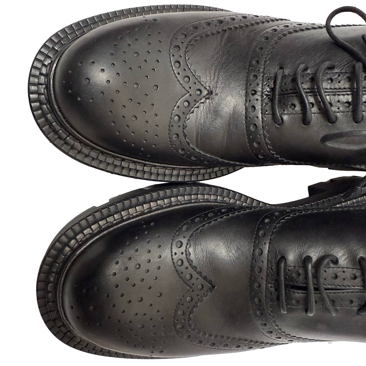 Christian Louboutin College Derby Shoes in Black Calf Leather