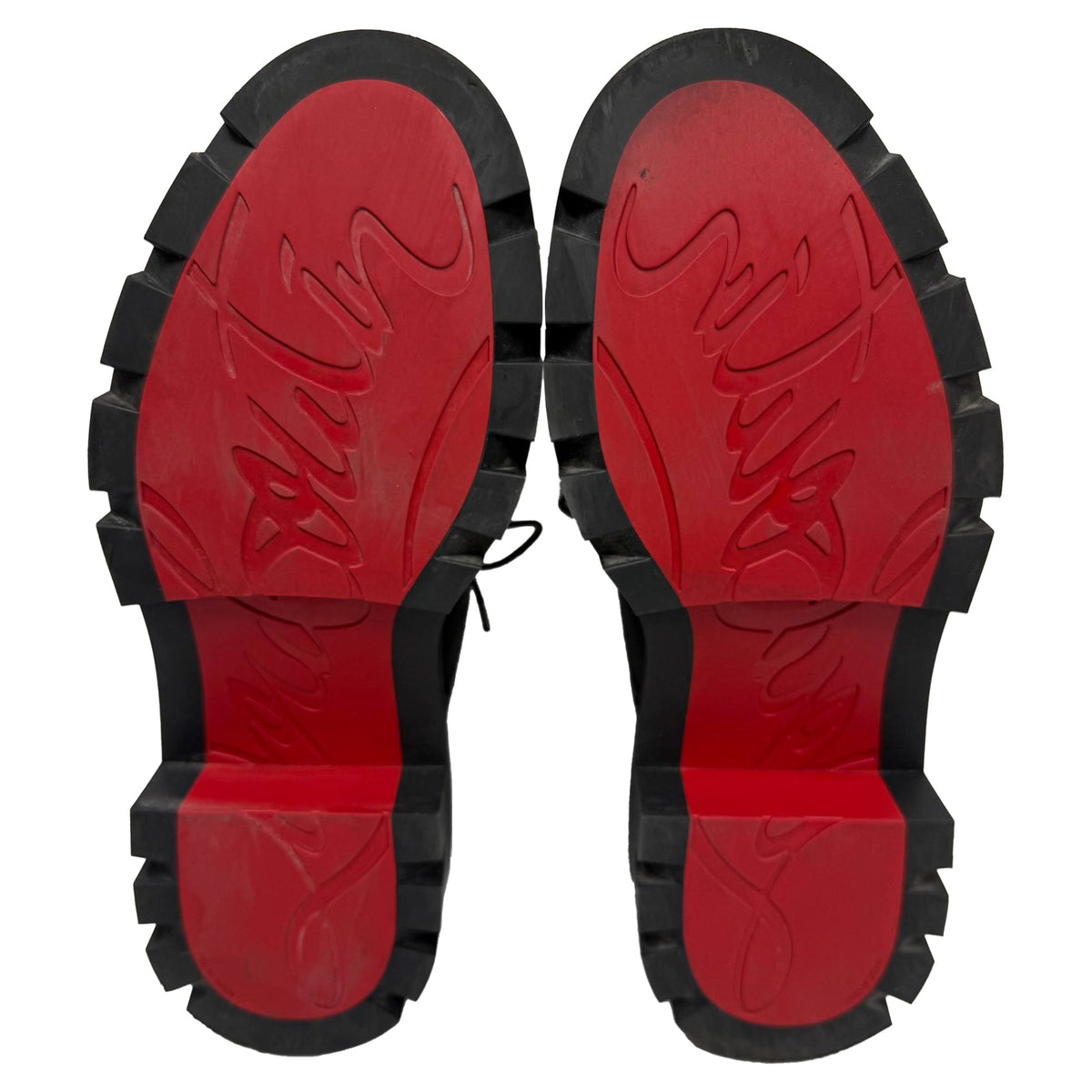 Christian Louboutin College Derby Shoes in Black Calf Leather