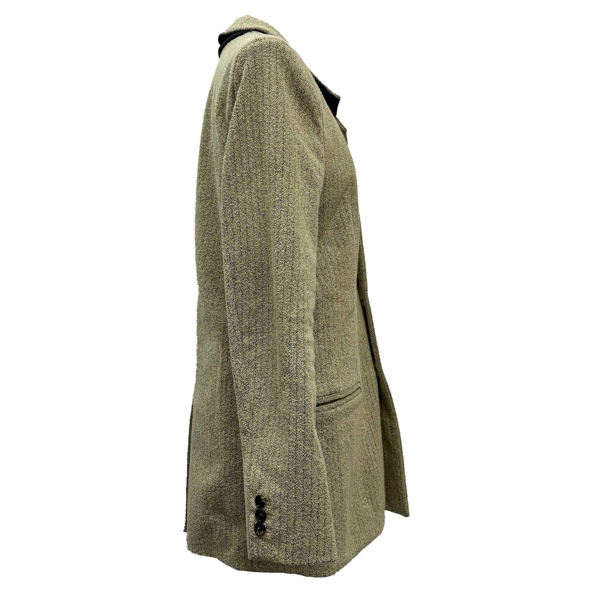 Bottega Veneta Single-Breasted Herringbone Blazer in Beige Polyamide