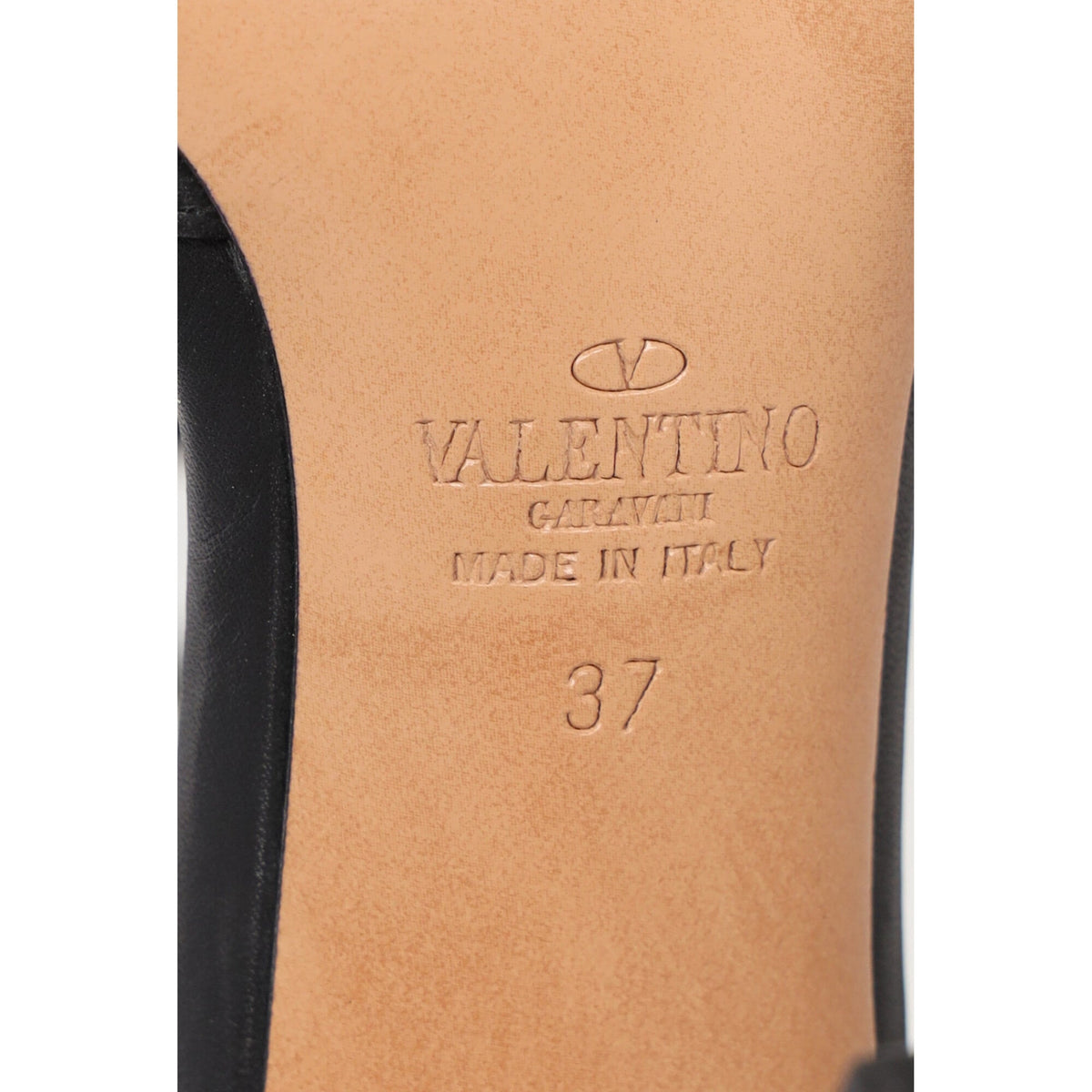 Valentino Studded Ankle Strap Pumps in Black Leather