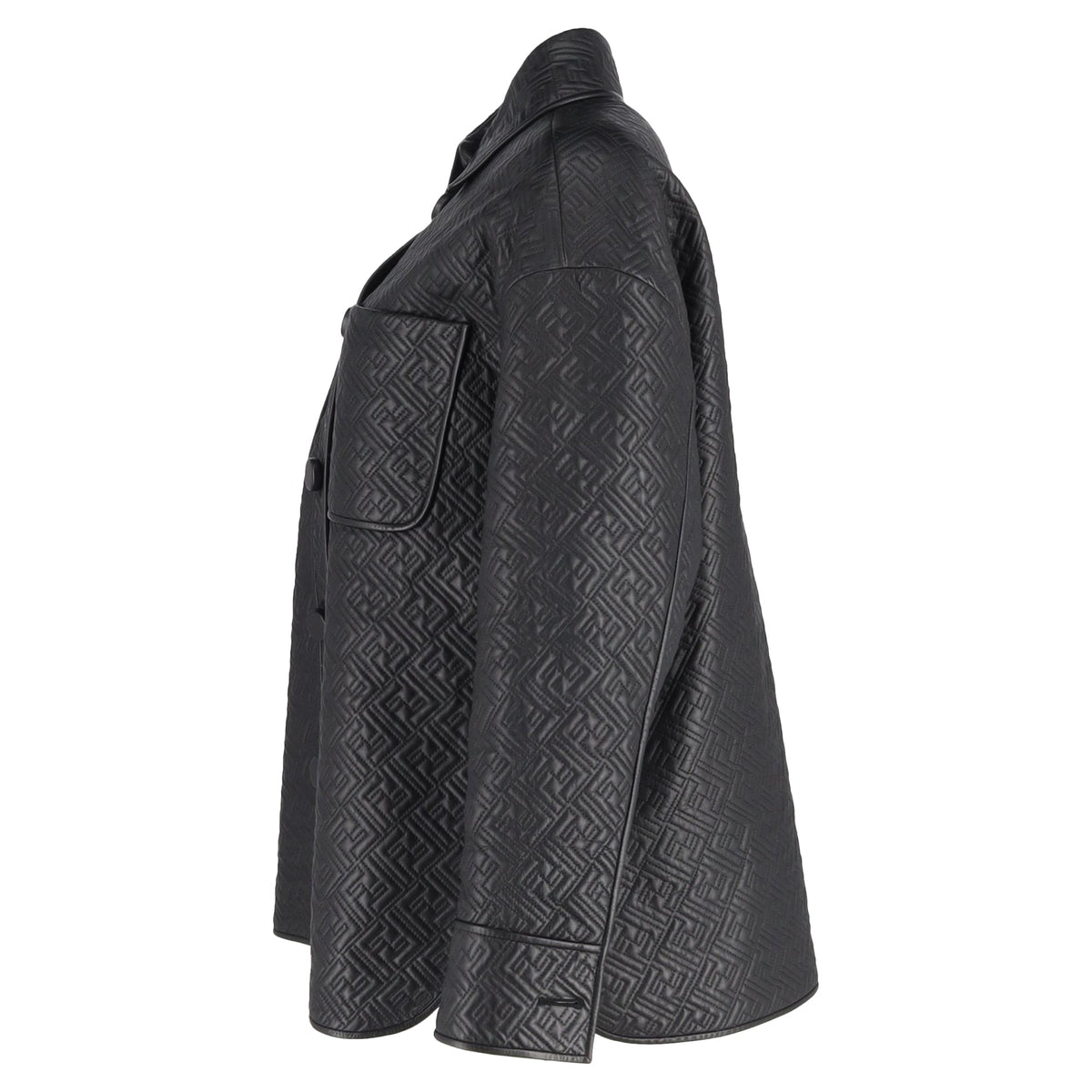 Fendi Monogram Go-To Jacket in Black Nappa Leather
