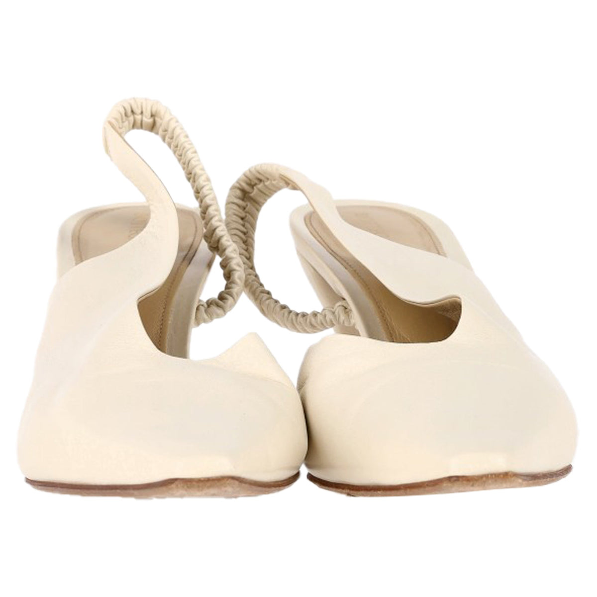 Bottega Veneta Almond Slingback Pumps in Cream Leather