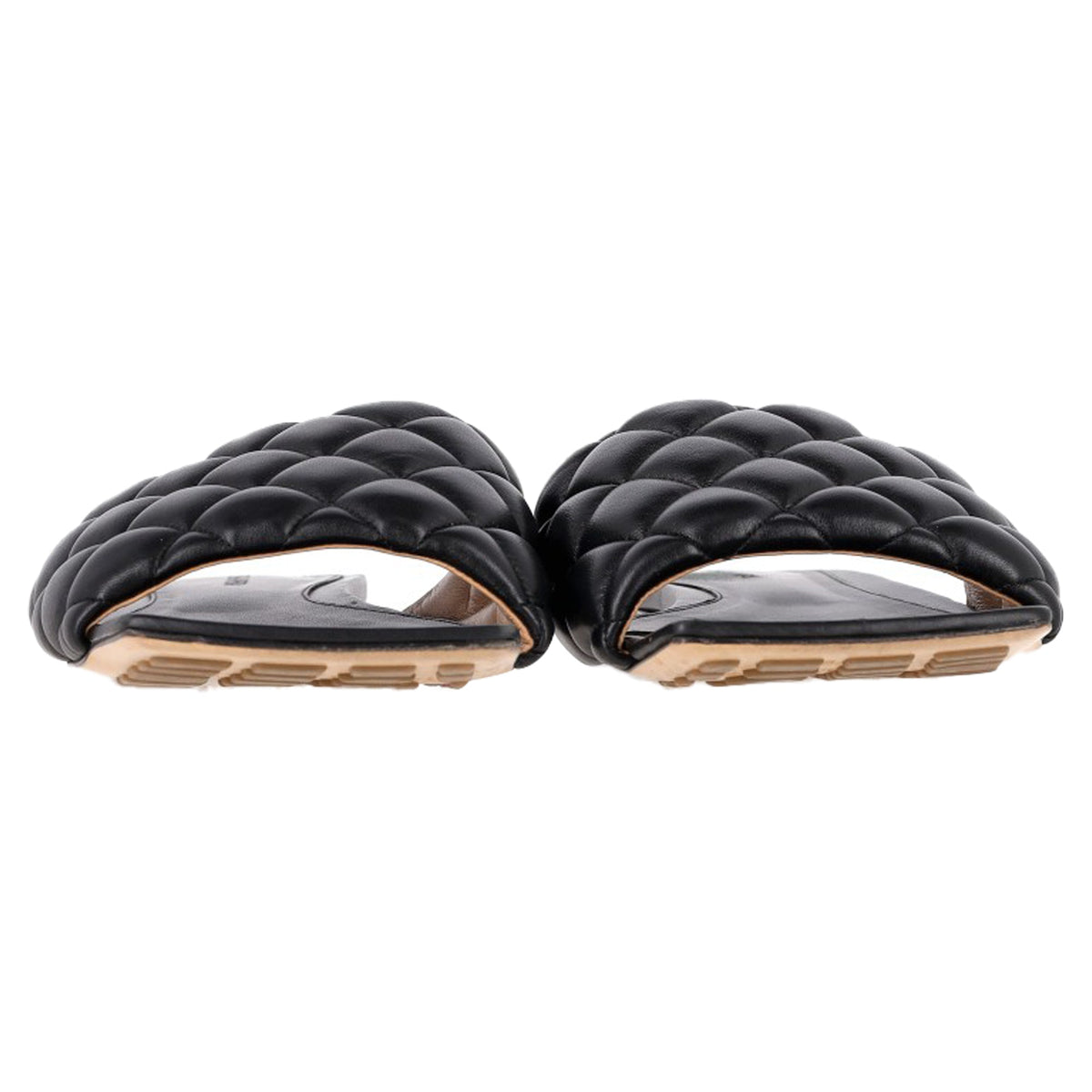 Bottega Veneta Padded Flat Sandals in Black Leather
