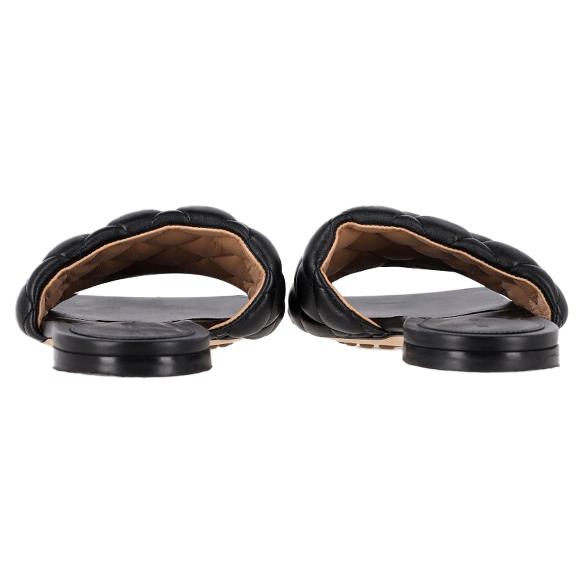 Bottega Veneta Padded Flat Sandals in Black Leather