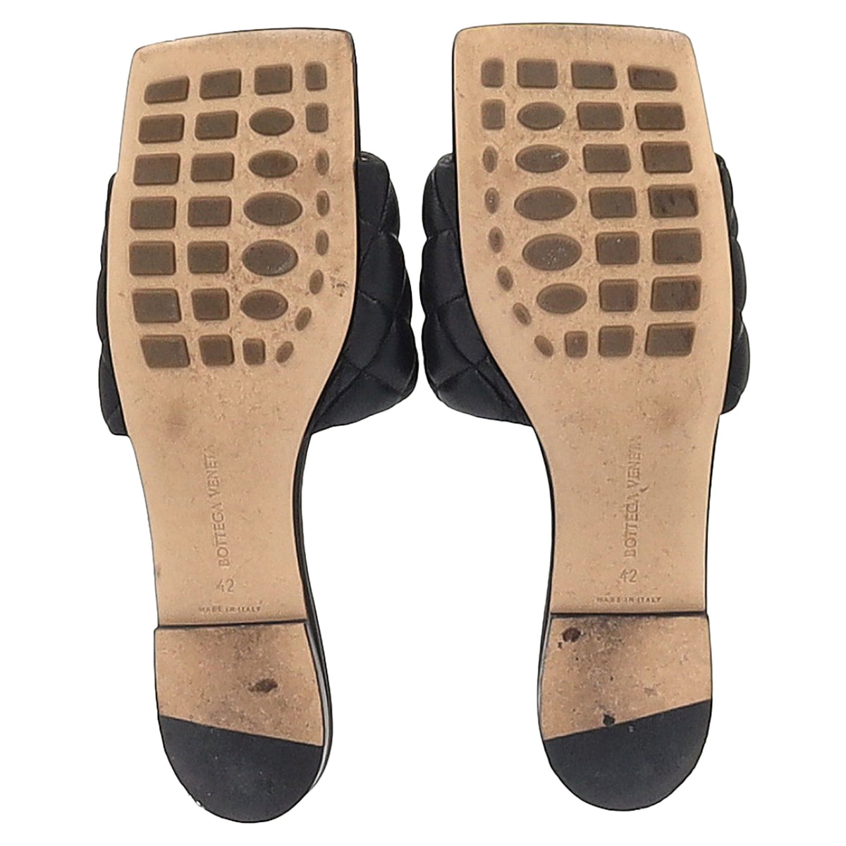 Bottega Veneta Padded Flat Sandals in Black Leather