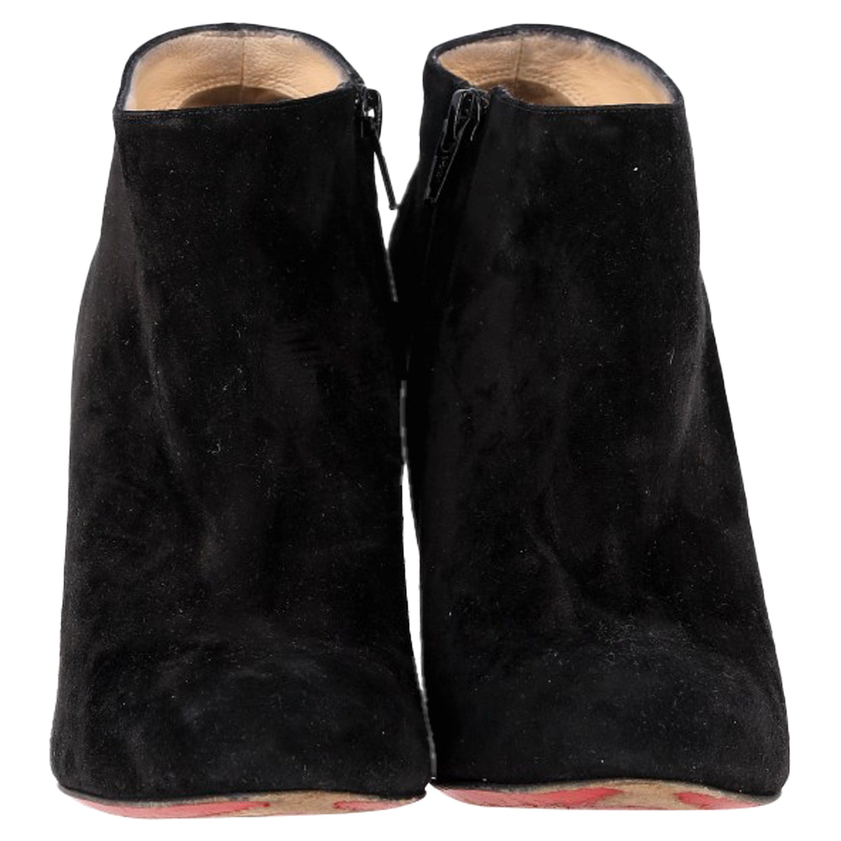 Christian Louboutin Belle Zeppa Wedge Ankle Boots in Black Suede