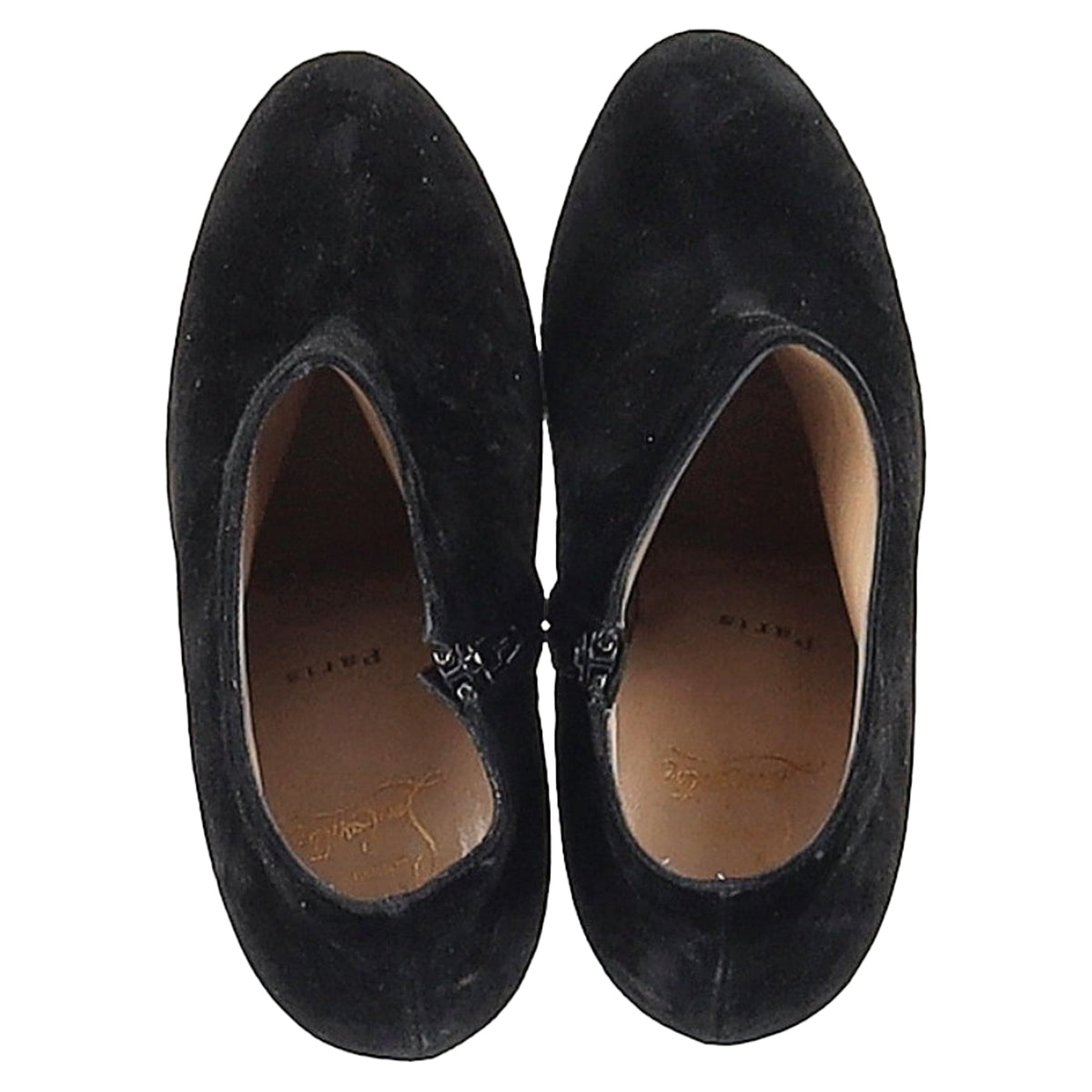 Christian Louboutin Belle Zeppa Wedge Ankle Boots in Black Suede