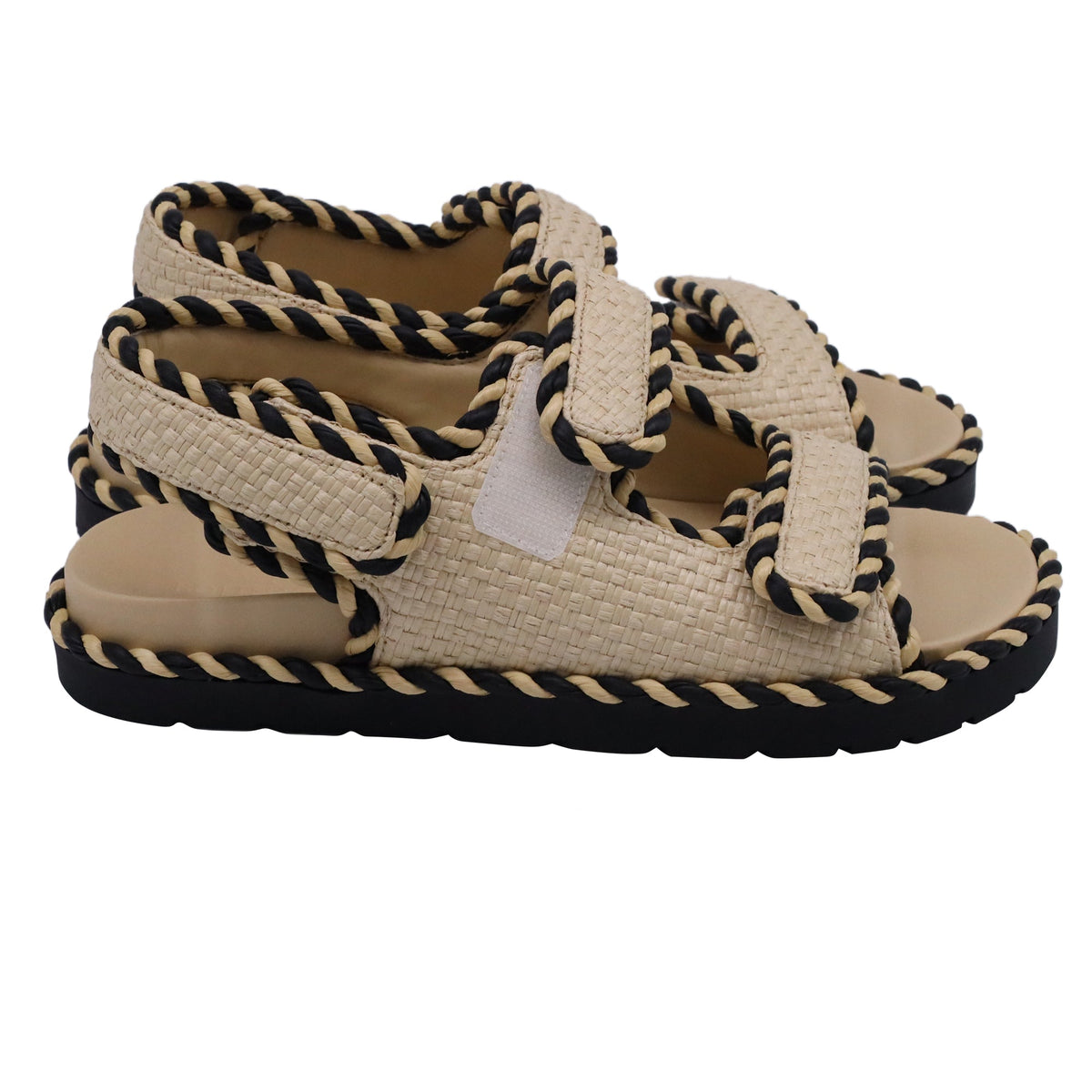 Bottega Veneta Jack Woven Slingback Sandals in Beige Raffia