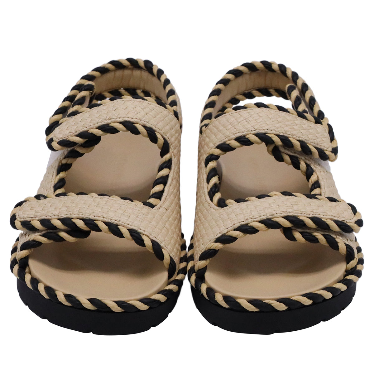 Bottega Veneta Jack Woven Slingback Sandals in Beige Raffia