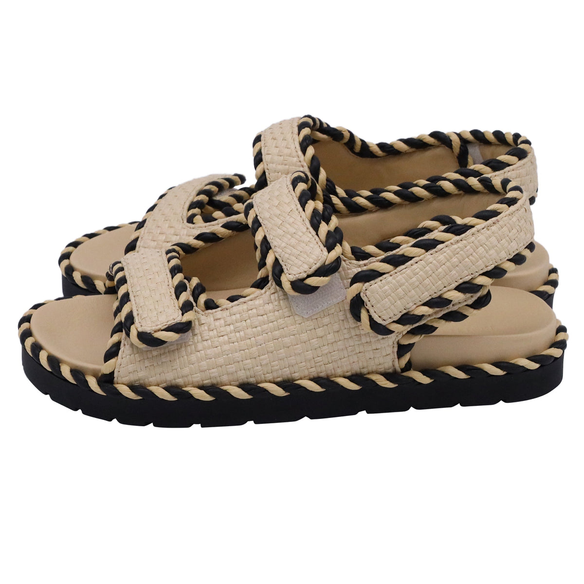 Bottega Veneta Jack Woven Slingback Sandals in Beige Raffia