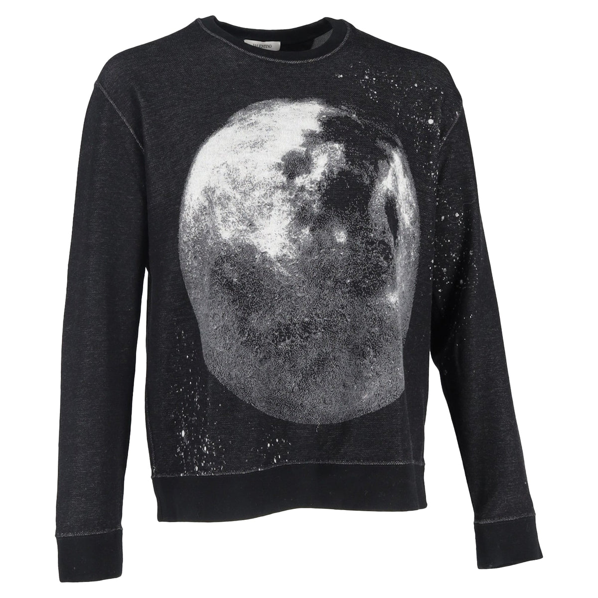 Valentino Moon Dust Graphic-Print Sweatshirt in Black Cotton