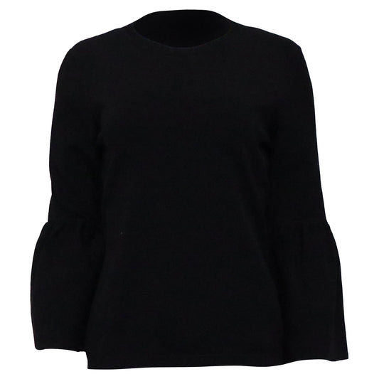 Valentino Bell Sleeve Sweater in Black Wool