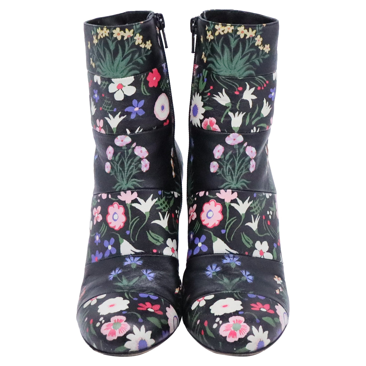 Valentino Garavani Floral Printed Ankle Boots in Multicolor Leather