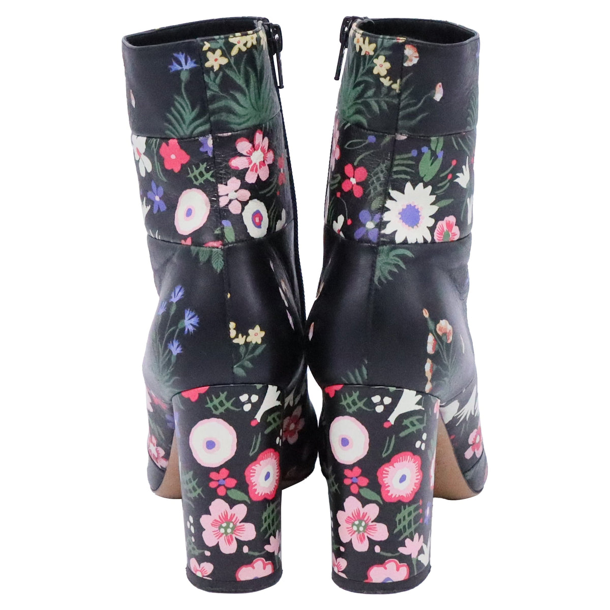 Valentino Garavani Floral Printed Ankle Boots in Multicolor Leather