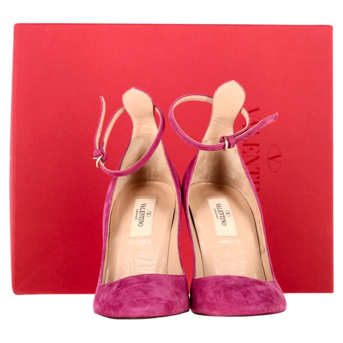 Valentino Tan-go Pumps In Pink Suede