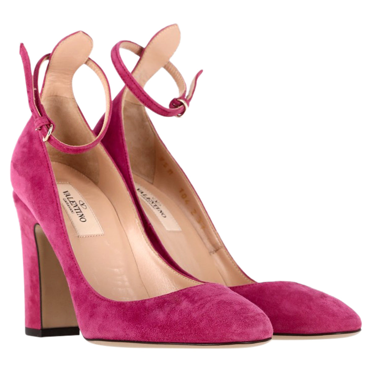 Valentino Tan-go Pumps In Pink Suede